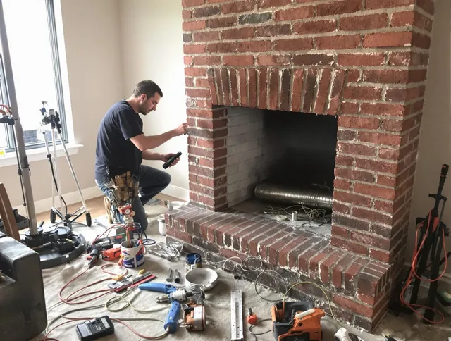 South Euclid Chimney Sweep specialist finalizing chimney liner service in South Euclid, OH