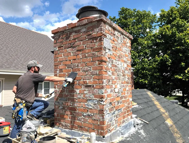 Completed chimney rebuild by South Euclid Chimney Sweep in South Euclid, OH