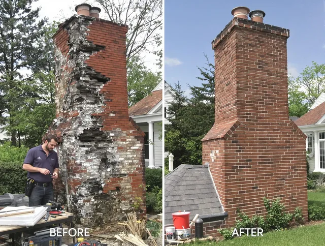 South Euclid Chimney Sweep performing a full chimney restoration in South Euclid, OH