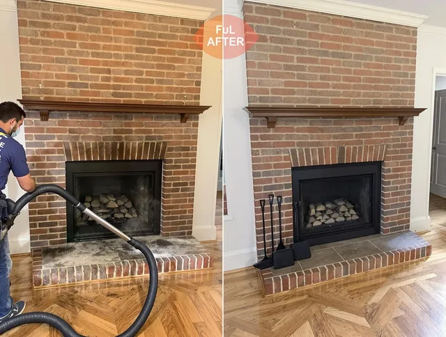 South Euclid Chimney Sweep carefully sanitizing a fireplace in South Euclid, OH